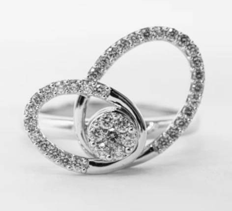 Spikes stainless steel ring with diamond on sale